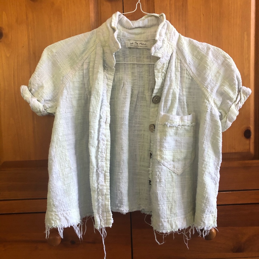 button-up cut off shirt
